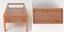 Wooden display table with glass panels