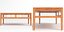 Wooden display table with glass panels