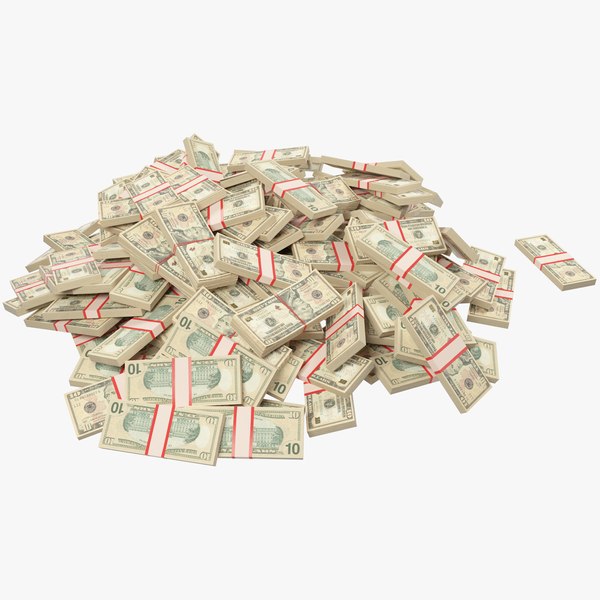 pile dollars bills banknotes 3D model
