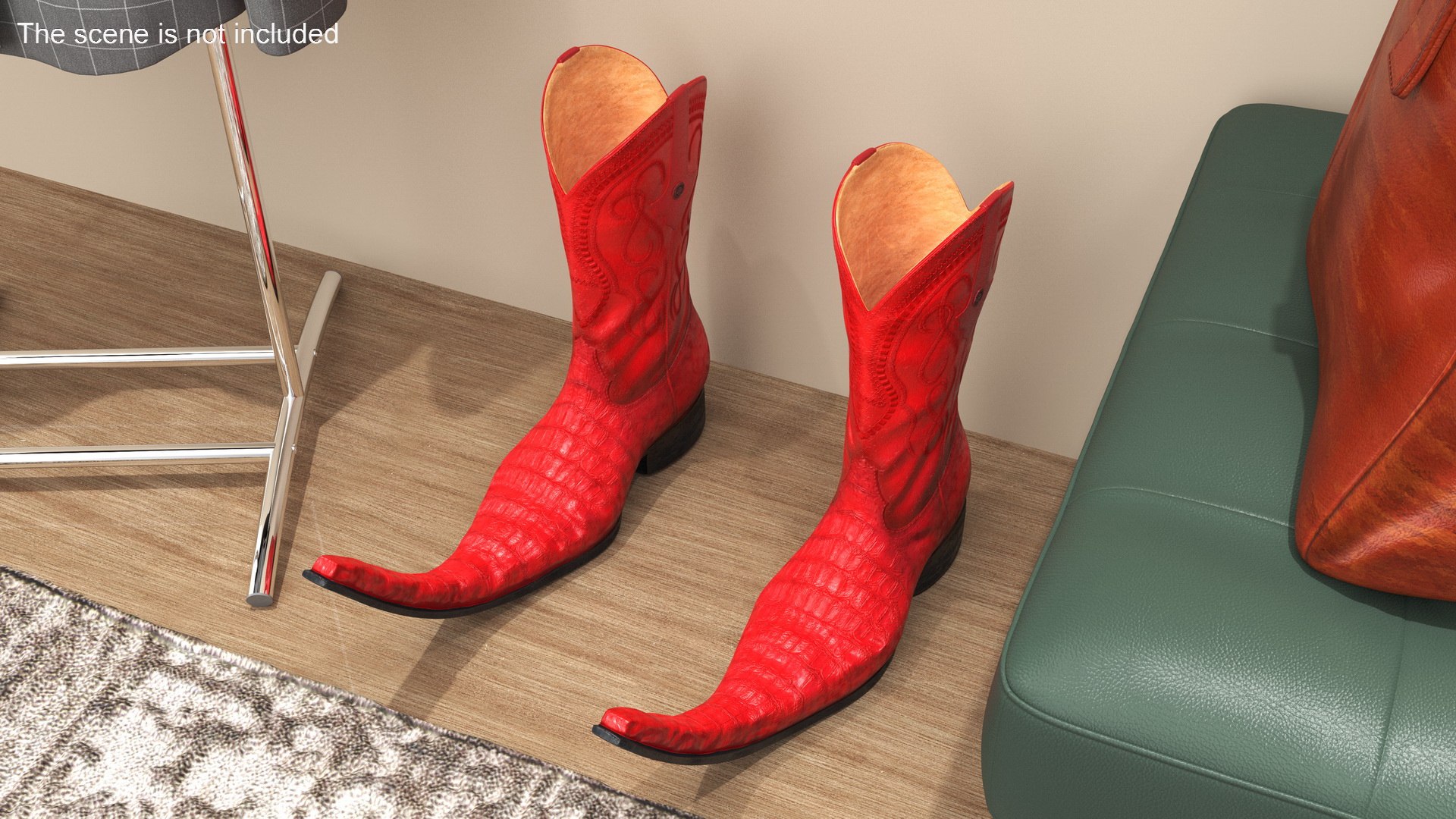 Mexican Guarachero Boots Red 3D Model - TurboSquid 2253078