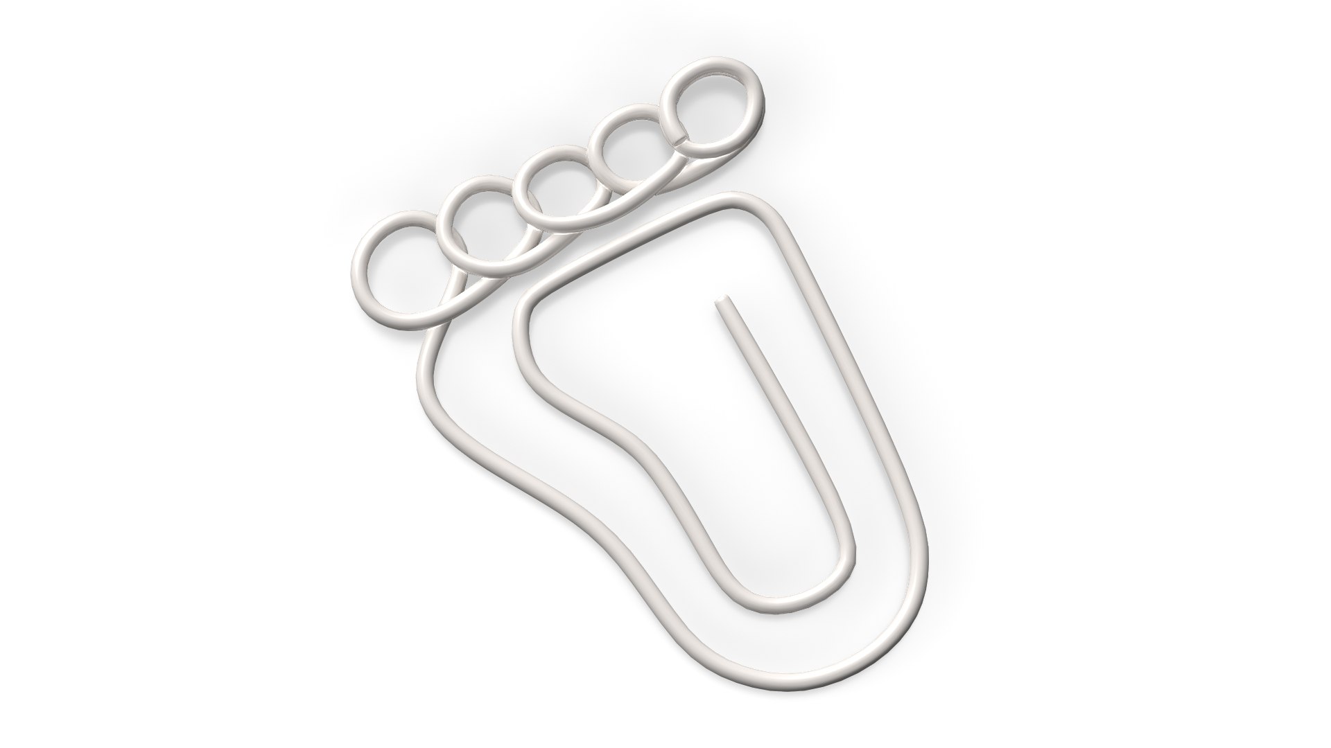 Footprint Shaped Paper Clip 3D model preview