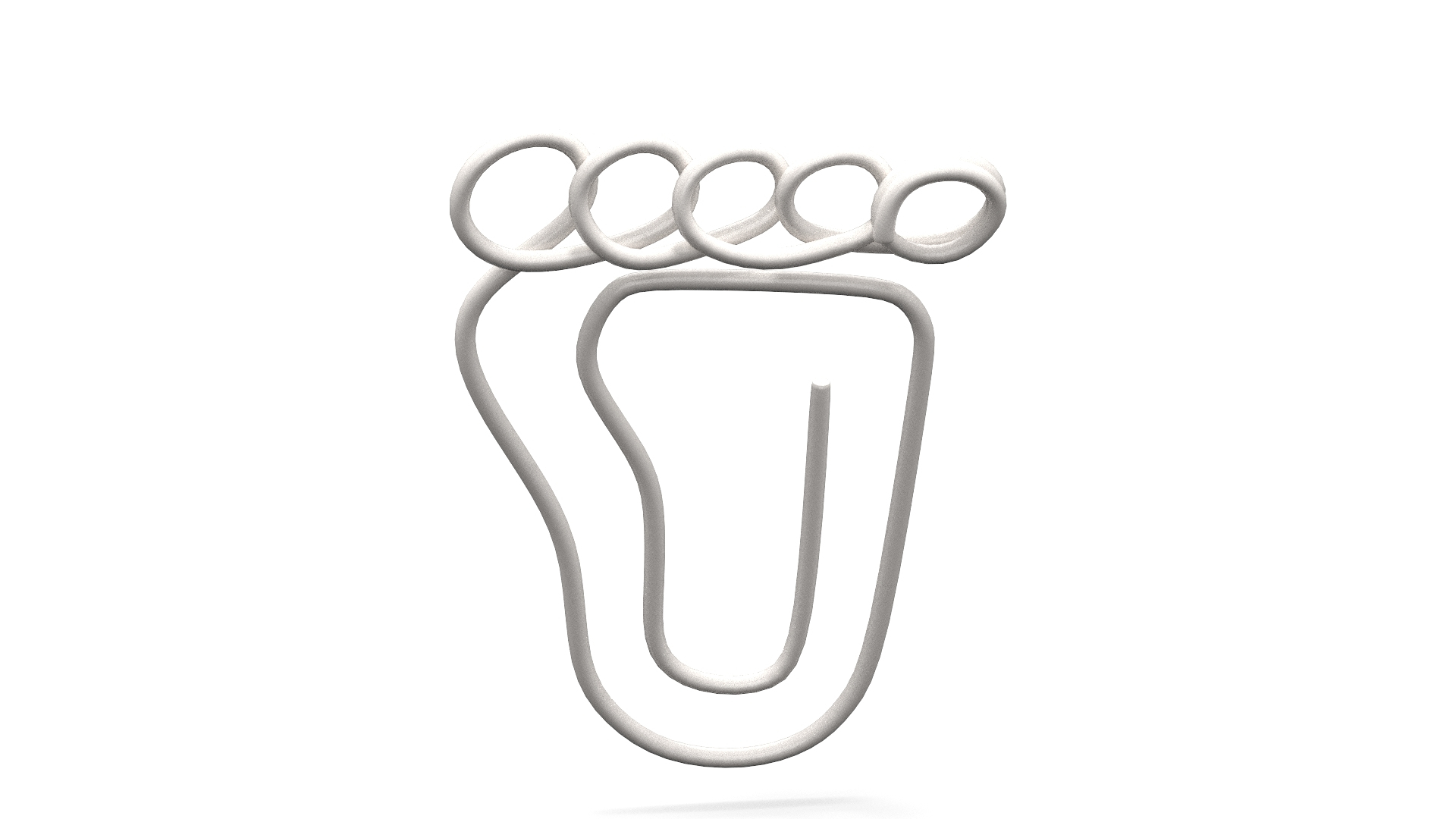 Footprint Shaped Paper Clip 3D Model - TurboSquid 2194209