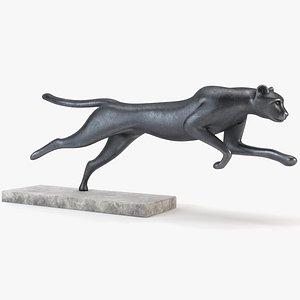 Running Cheetah Sculpture 3D model
