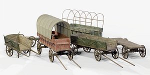 3D Medieval Carts PACK PBR Game Ready