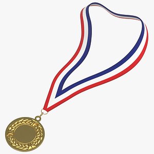 Olympic Style Medal 01 Gold Laying