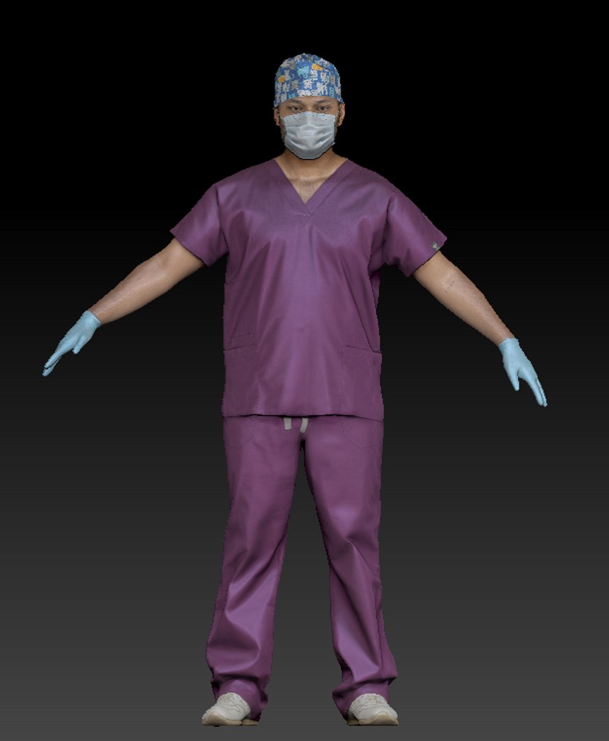 3D Model Male Doctor In Medical Uniform Ready For Rigging 325 ...