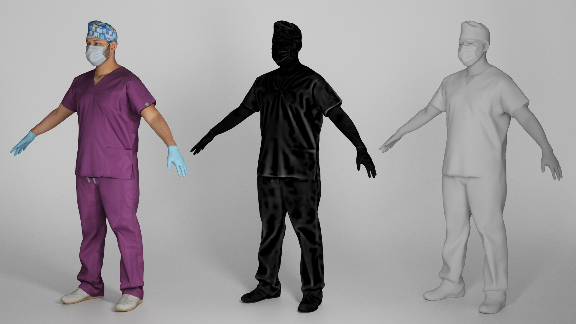 3D Model Male Doctor In Medical Uniform Ready For Rigging 325 ...
