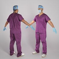 Male doctor in medical uniform ready for rigging 325