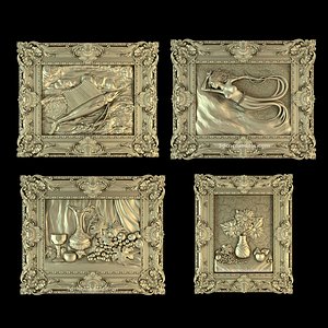 4 Pcs 3d STL Models for CNC routers artcam