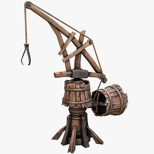 3D Medieval Crane Steampunk Quarry