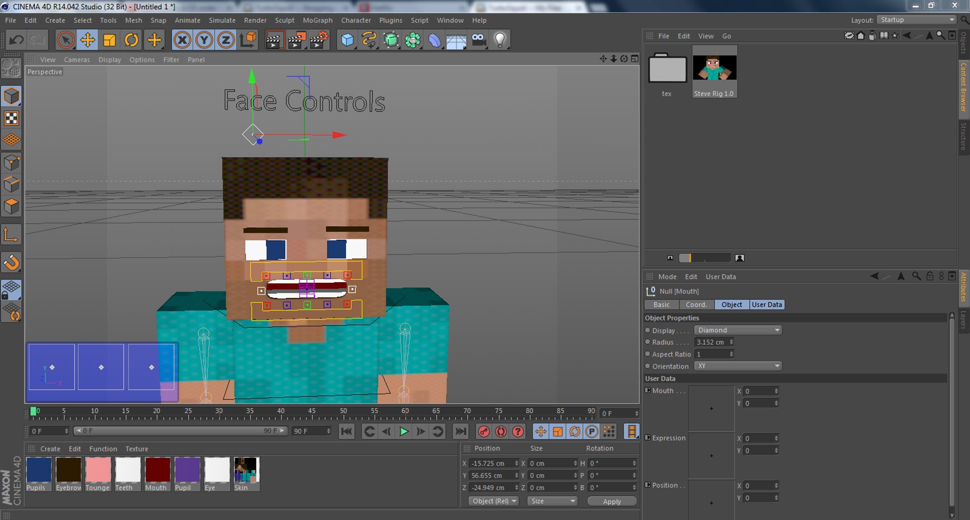 Minecraft Steve, herobrine, sekil, cinema 4D, Steve, 3D Rendering