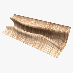 3D model wooden parametric desk bench