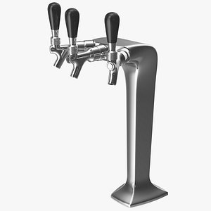 Triple Beer Tap Faucet Chrome Draft Beer Tower