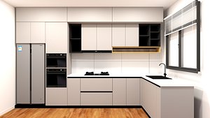 3D Kitchen Modern Design Minimalist - Parametric-Resizable-Manufacturable