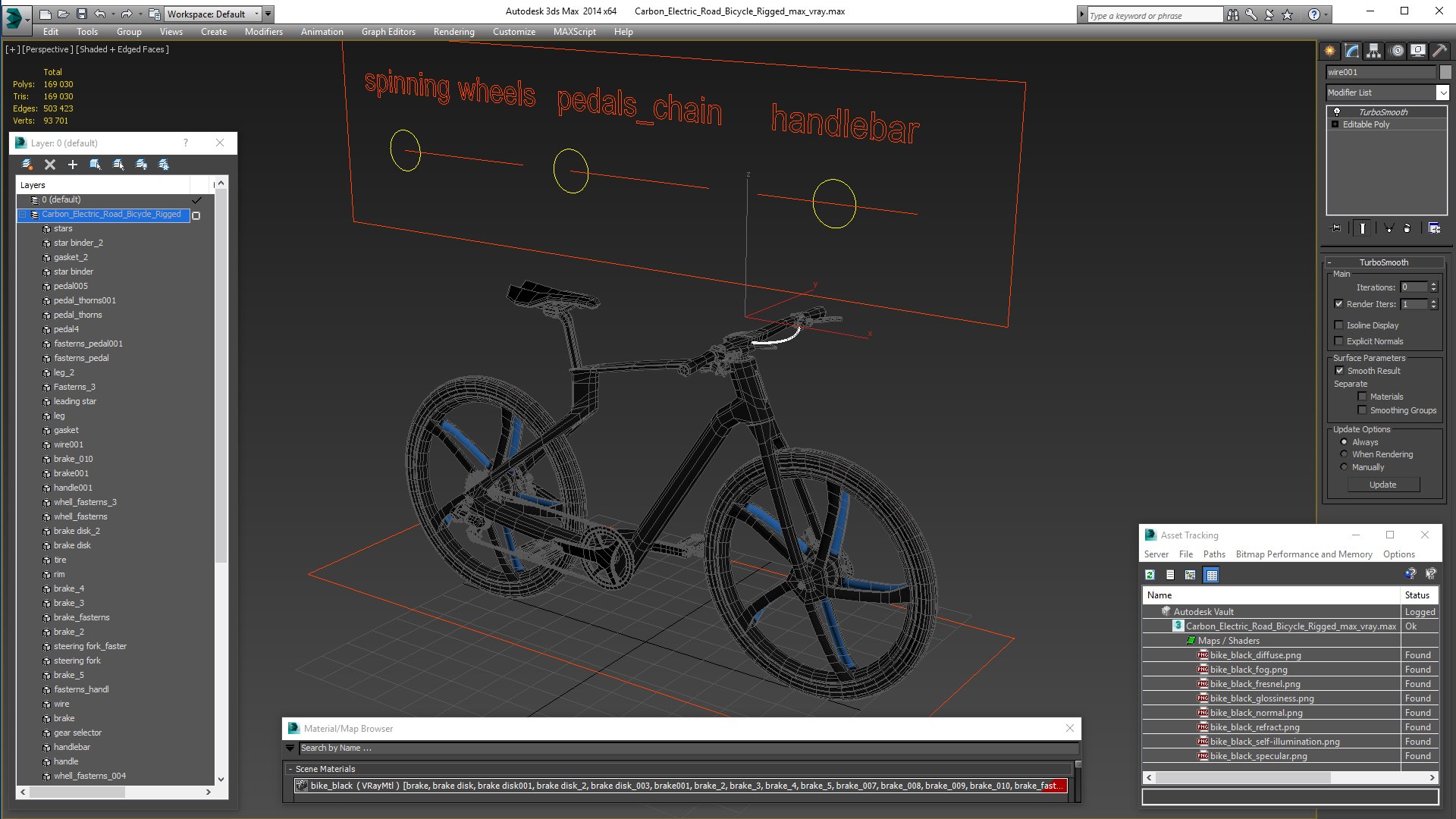 3D carbon electric road bicycle model - TurboSquid 1647356