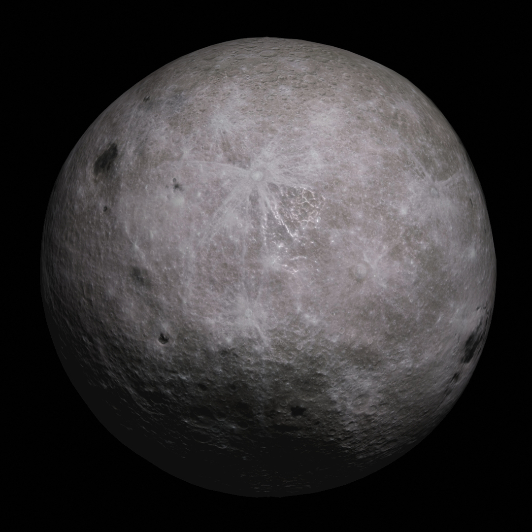 8k colour moon 3d model