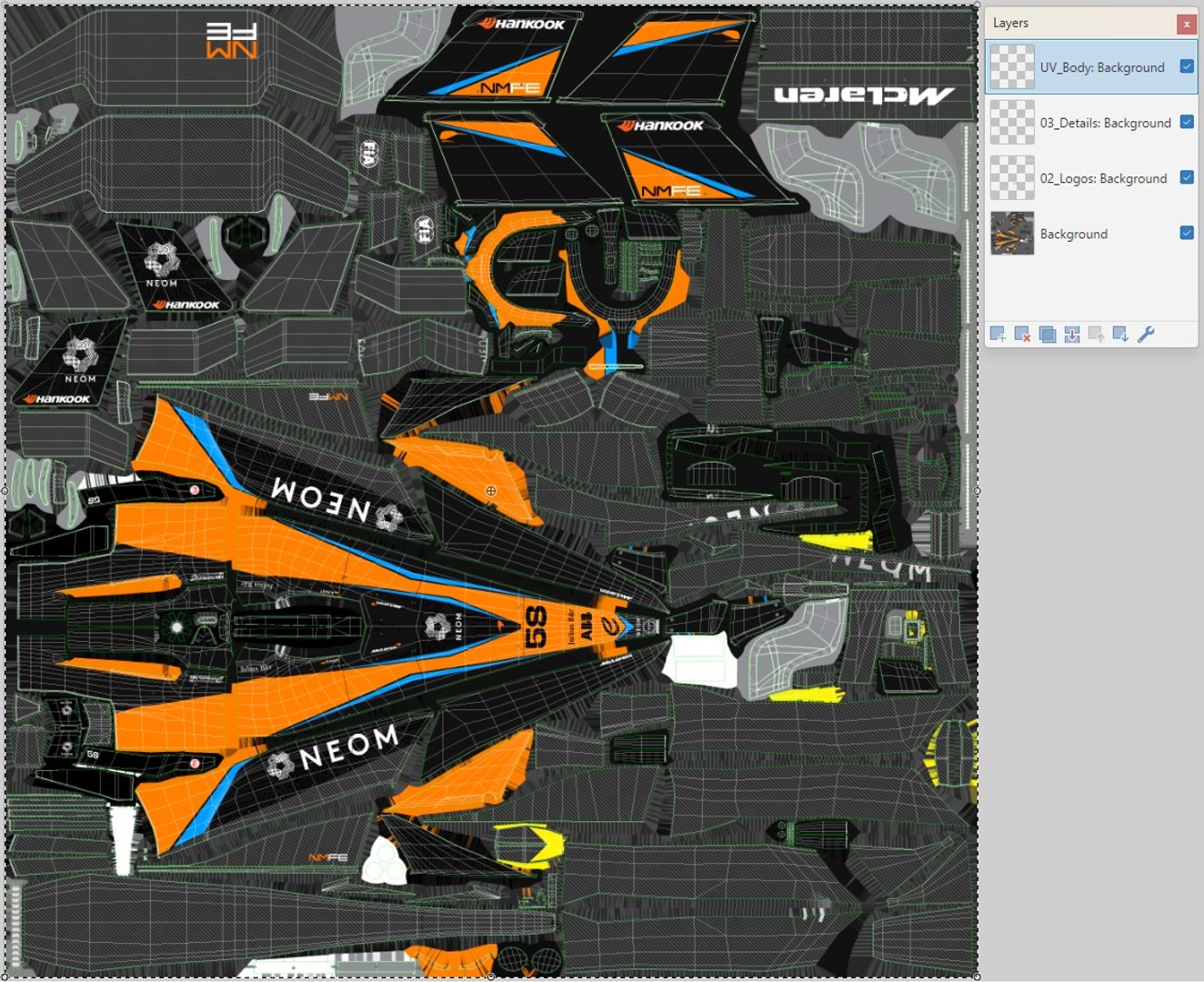 McLaren Formula E 2023 Season Gen3 Race Car 3D model https://p.turbosquid.com/ts-thumb/wO/fyIjsD/y8/layers/jpg/1673012182/1920x1080/fit_q87/56ec1ed656f3712c7870e08e2e7b0e44fec171c1/layers.jpg