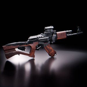 3D AK-47- Game Ready