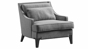 Baxton Studio Darielle Accent Chair 3D model