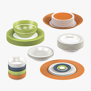 3D dishes kitchen set