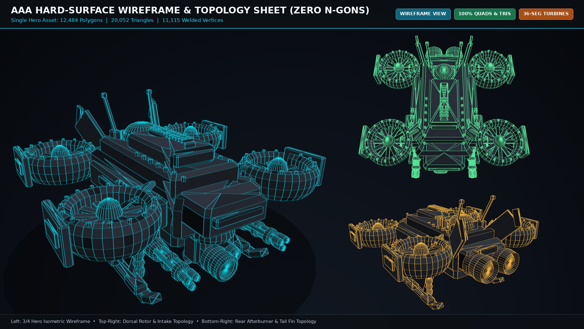 3D model Sci-Fi Tactical Combat  Recon Drone - 4K PBR 4 Skins https://p.turbosquid.com/ts-thumb/wO/x0LK2F/fc/07_wireframe_topology_sheet_1920x1080/png/1792238678/1920x1080/fit_q87/815d3821b976f4a73e71dcd2caf0a3a61e17c4af/07_wireframe_topology_sheet_1920x1080.jpg