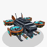 Sci-Fi Tactical Combat  Recon Drone - 4K PBR 4 Skins