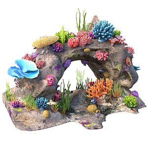 3D Coral Reef Rock 3