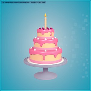 3D Cartoon Birthday Cake