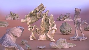 Broken statues and Ruins