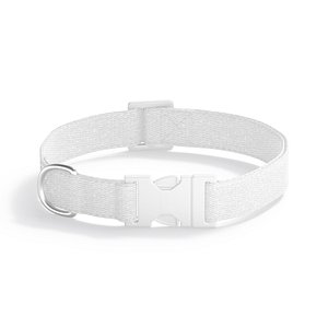 White Dog Collar - nylon pet leash model
