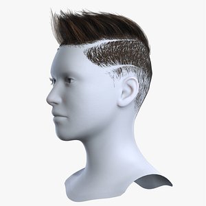 3D Textured Spiky Short Blonde Hair 3D Asset