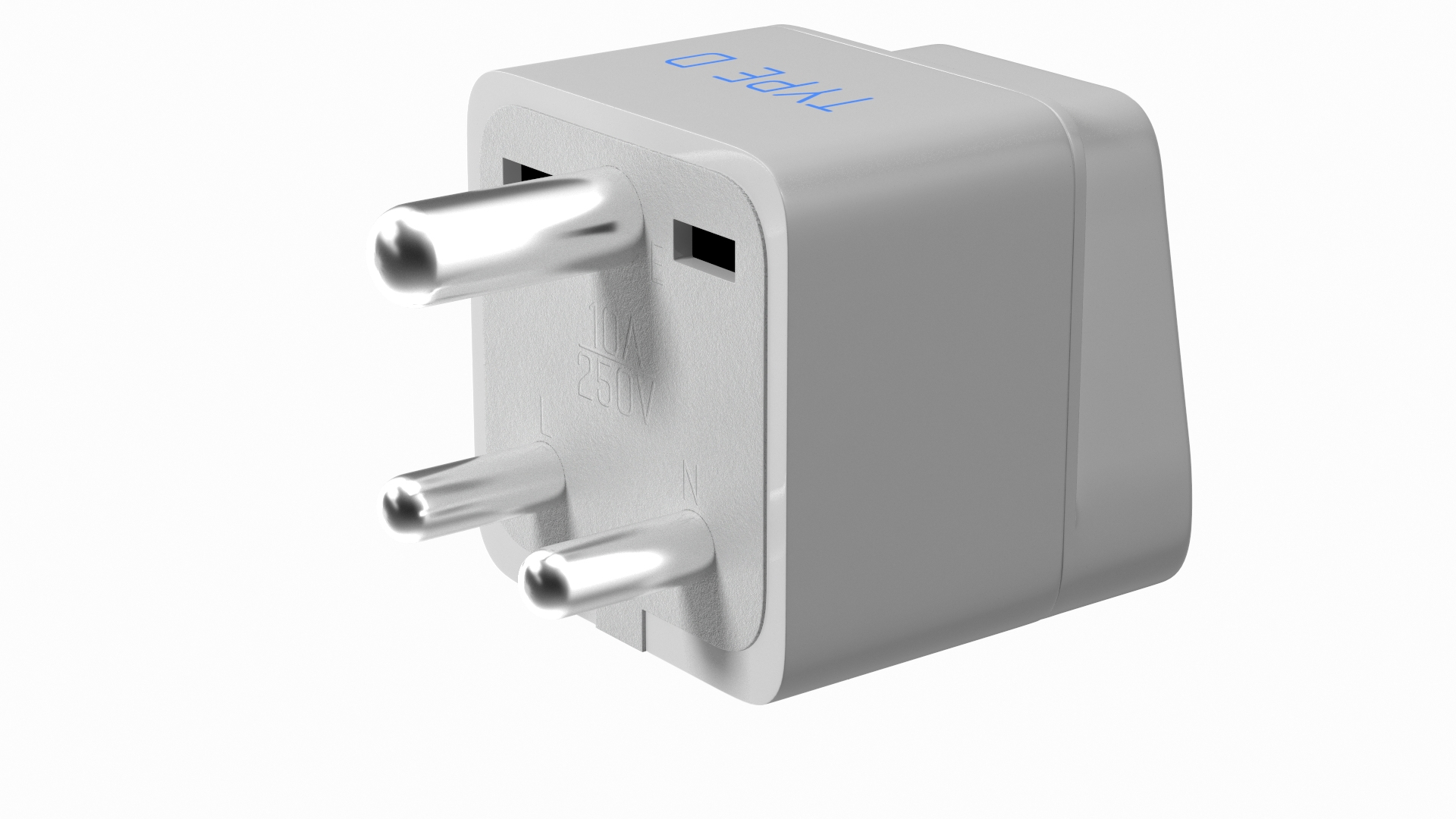 3D Model Type D Electrical Plug Adapter White TurboSquid 1839406