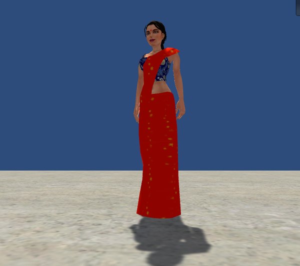 women saree 3D model