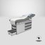 Patient Bed Medical Table Empty and Lifted Dressed