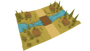 3d village runner roads