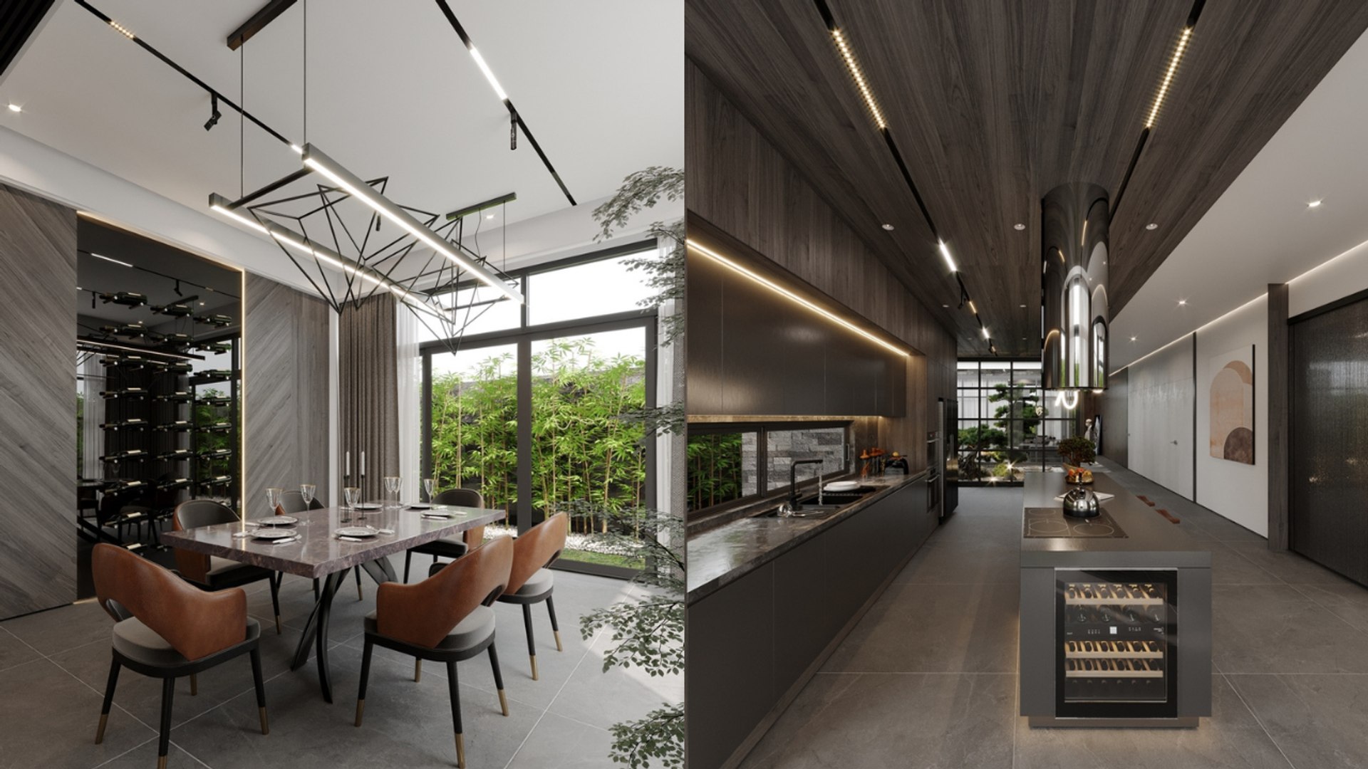3dsmax Corona Interior Kitchen Livingroom Dining Area Scene 3D Model ...