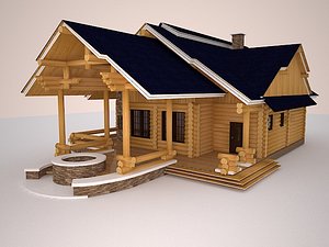 3d bathhouse house model
