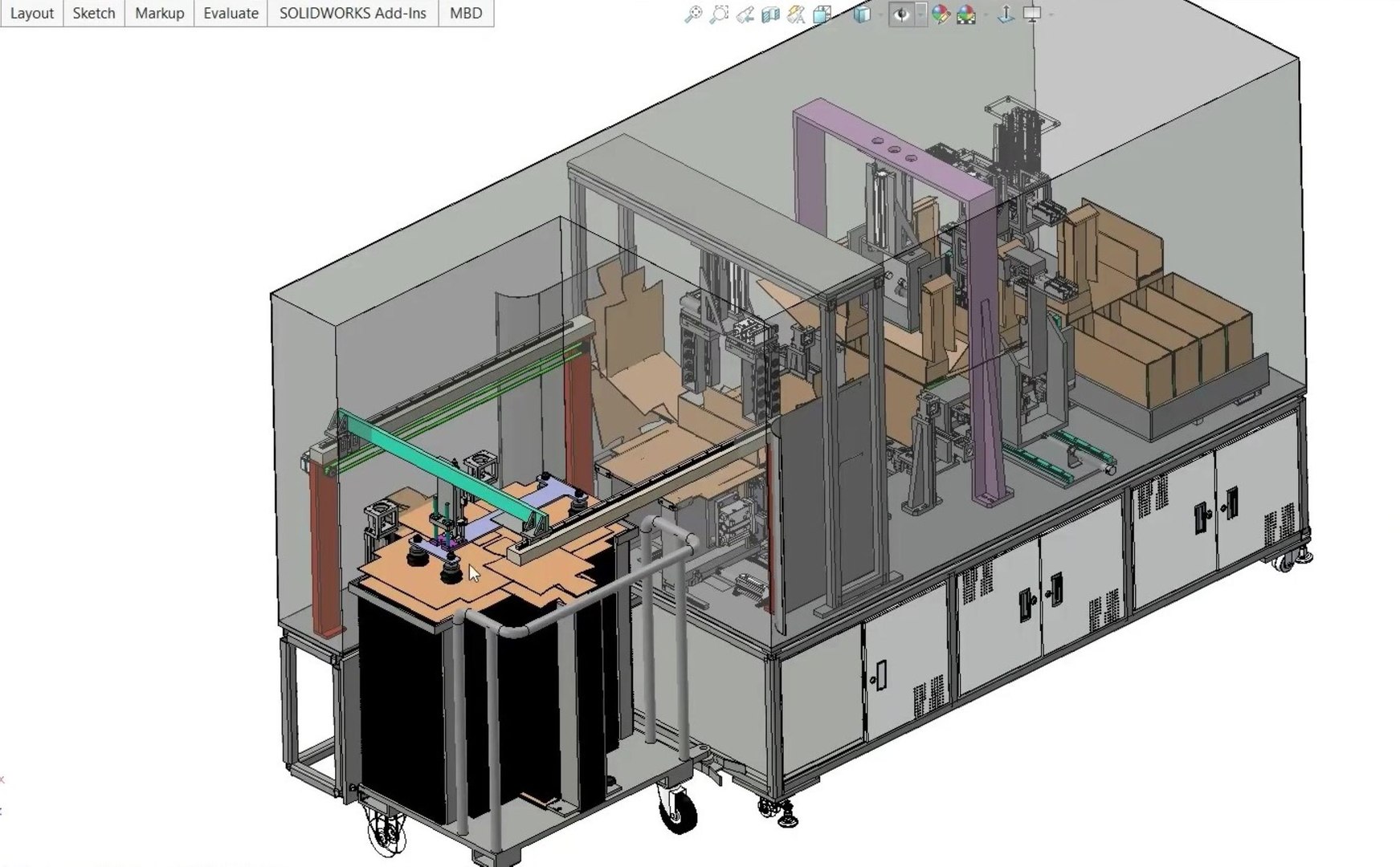 3D Model Of Automatic Box Folding Machine 3D - TurboSquid 2571592