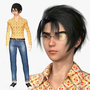 Realistic Rigged Smart Boy-Sanshu Character 3D Model