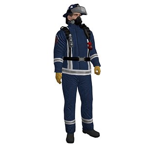 rigged fireman 3 3d max