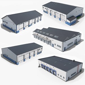3D Industrial Buildings And Props Collection model
