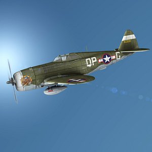 republic p-47c thunderbolt - 3D model