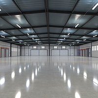 Warehouse Interior and Exterior PBR full building