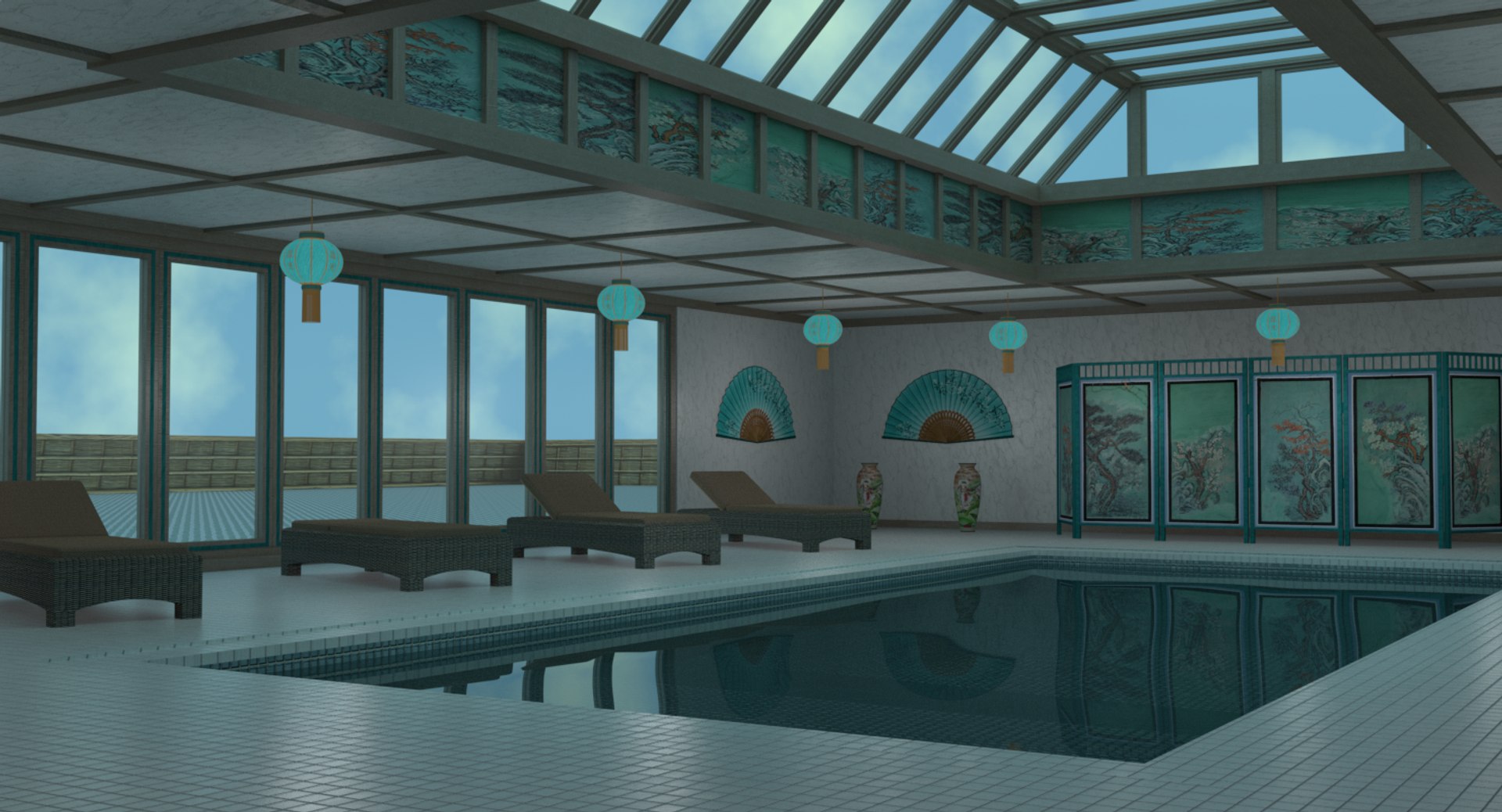 3D Indoor Pool - TurboSquid 1242152