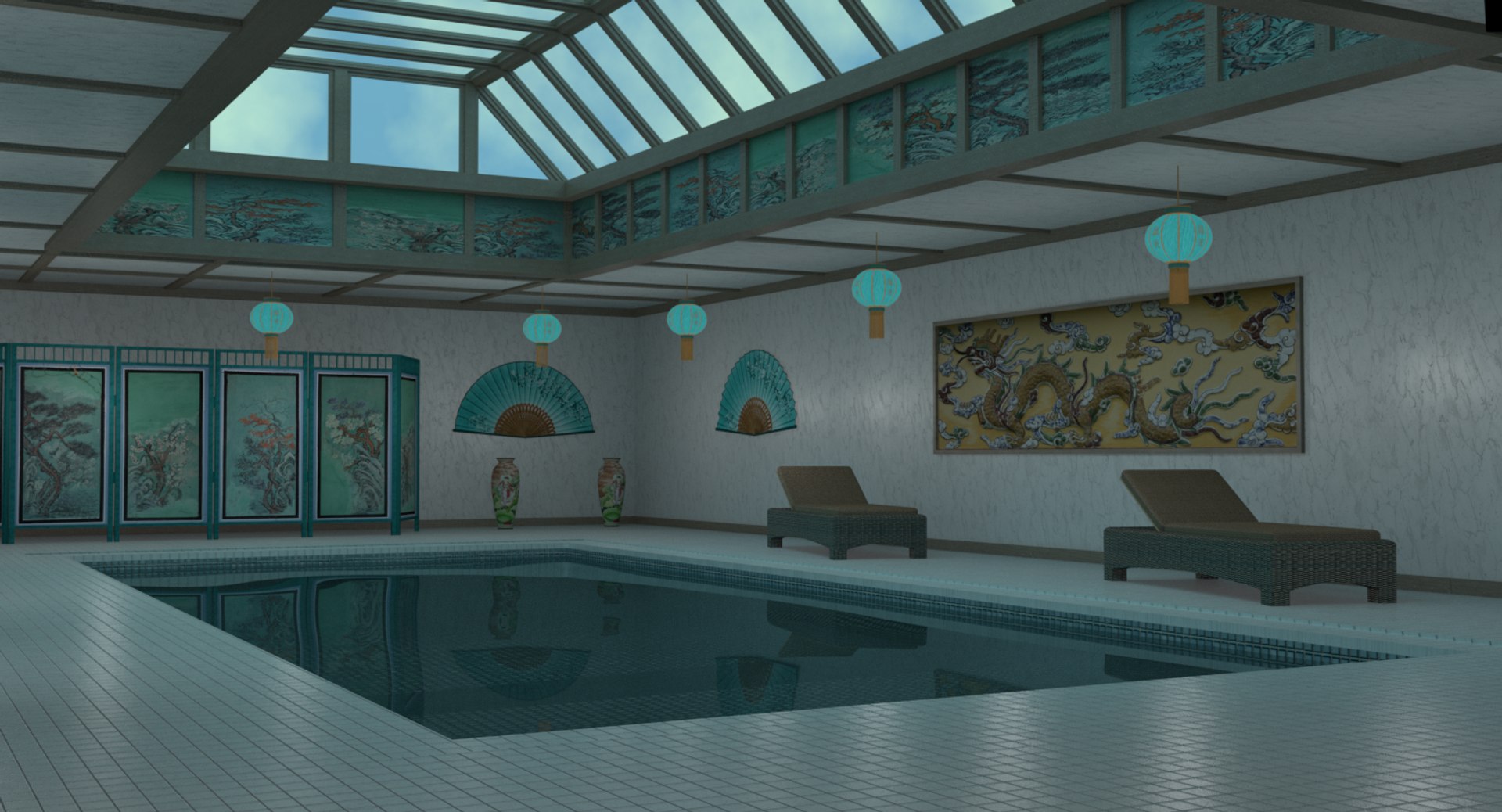 3D Indoor Pool - TurboSquid 1242152