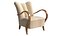 Sillones de diseño checo de madera y tela