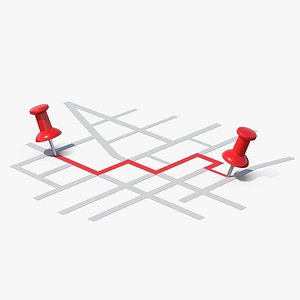 3D Map Pin Route Location