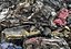 Crushed cars  heap Industrial Garbage Heap