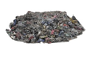 3D Crushed cars  heap Industrial Garbage Heap
