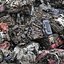 Crushed cars  heap Industrial Garbage Heap